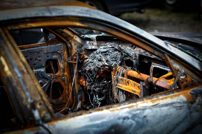 Burned Out Car